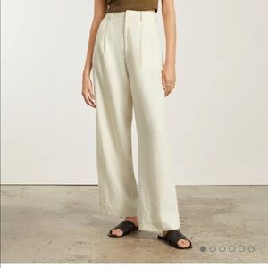 Linen way-high drape pant